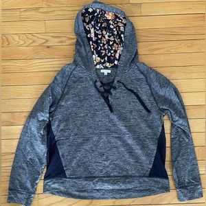 Vera Bradley womens m medium hoodie lace up sweatshirt floral pattern
